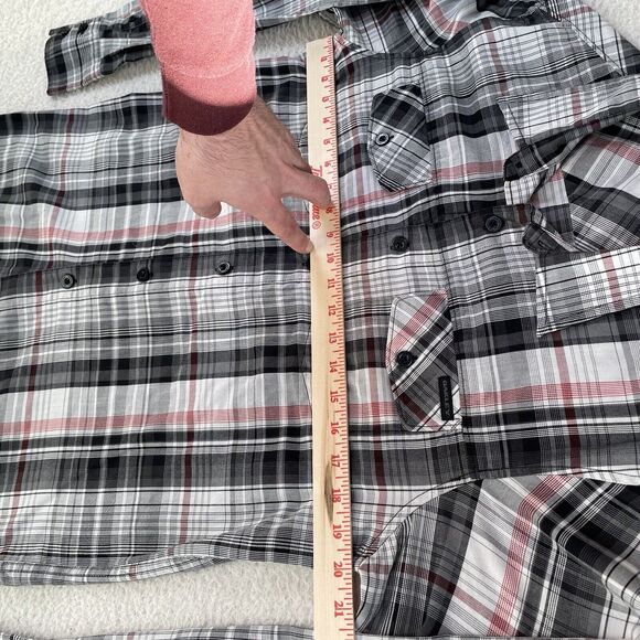 Oakley Shirt Mens Small White Black Plaid Long Sleeve Button Collared Surf Skate - Picture 6 of 16